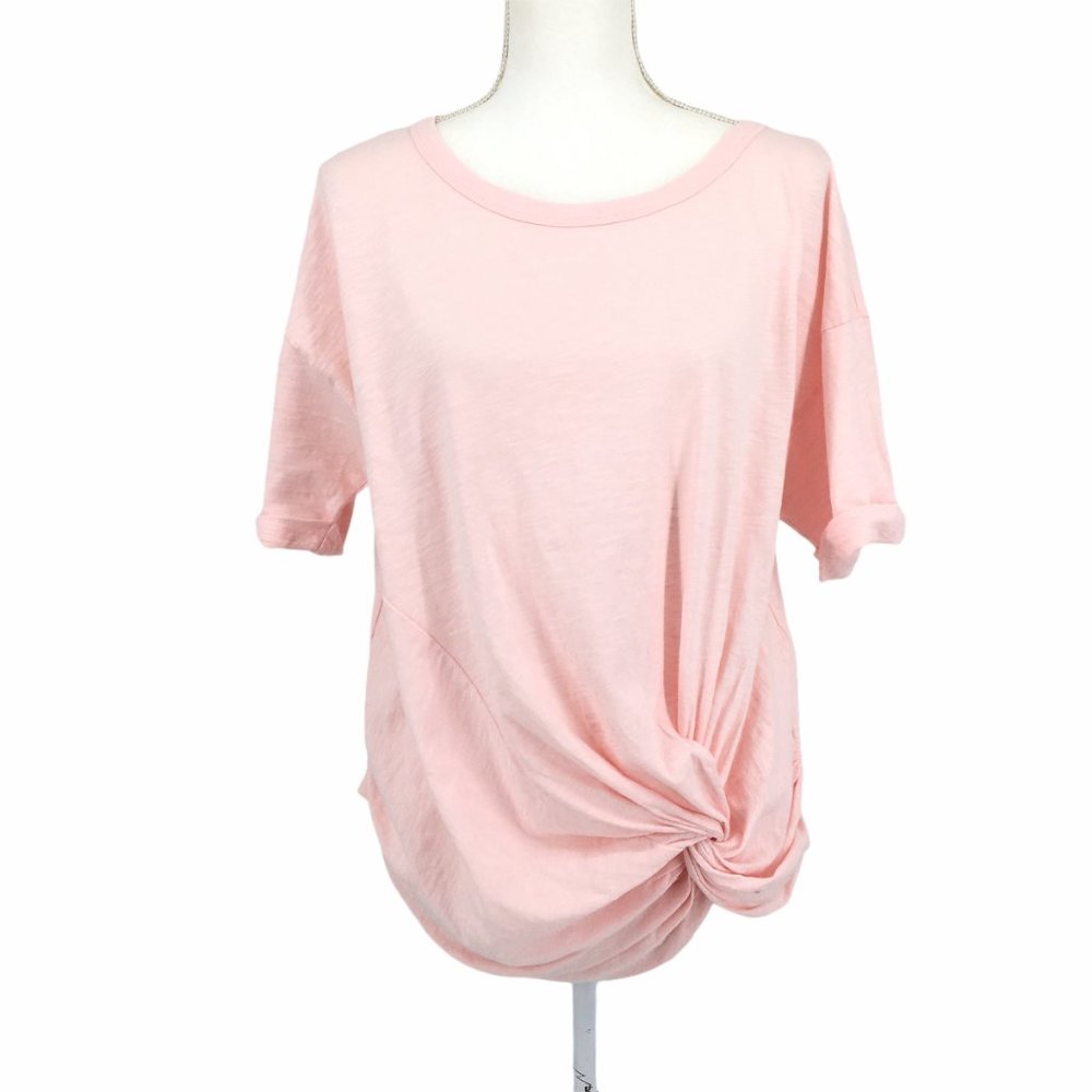 Sundance Pale Pink Knotted Hem Short Sleeve Tee